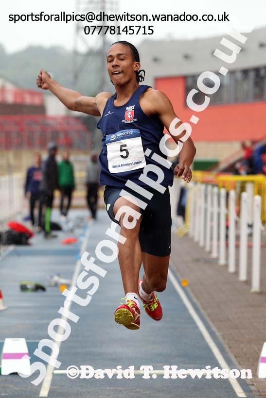 Joe Lawrence (Kent) long jump, British National League, Division 1, Gateshead. Photo: David T. Hewitson/Sports for All Pics